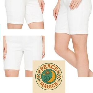 NEW Liverpool LA Women's Distressed White Denim Bermuda Shorts size 4